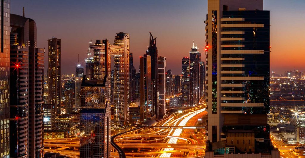 I grattacieli del distretto finanziario di Dubai