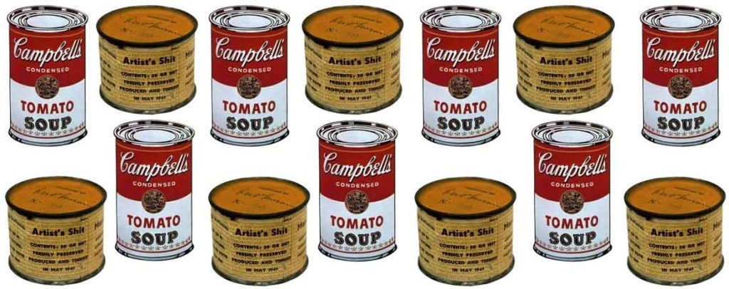 Lattine di zuppa Campbell's di Andy Warhol e Scatolette di Merda d'artista di Piero Manzoni
