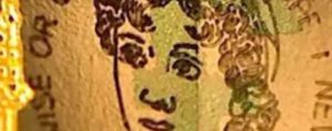 Il ritratto di Jane Austen sulla banconota da 5 pounds realizzato da Graham Short